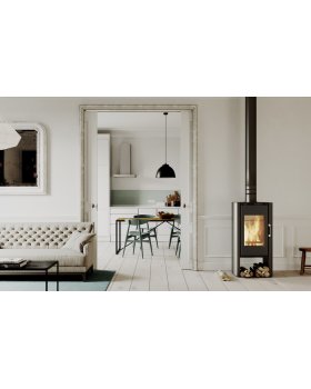 Печь-камин DEFRO HOME SOLUM LOG, 9кВт, белая сталь-foto3