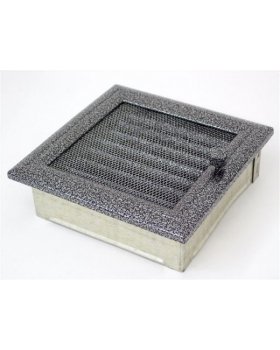 Вентиляционная решетка 17х17 Оскар черная/хром с жалюзи Вентиляционная решетка 17х17 Оскар черная/хром с жалюзи