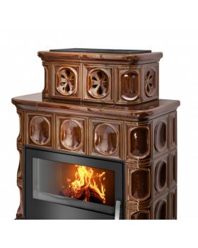 Печь-камин ABX KARELIE P OX, белый цоколь - вставка СТАЛЬНАЯ (зеленая)-foto5