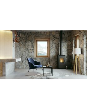 Печь-камин DEFRO HOME VIVA 6кВт, черная сталь-foto2