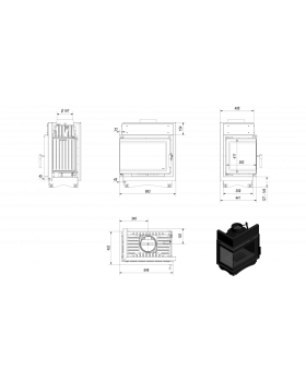 Топка MAJA/L/BS/DECO, Г-образное стекло слева-foto2