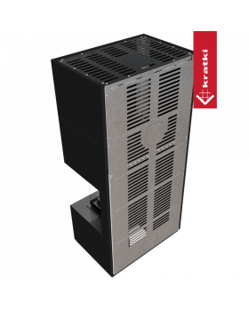 Каминокомплект FLOKI в облицовке ZIMBABWE NERO, угловое стекло справа-foto4