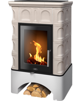 Печь-камин ABX BRITANIA NI, белый цоколь - вставка York NI