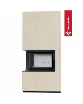 Каминокомплект FLOKI в облицовке FOKOS SALE, угловое стекло слева-foto2