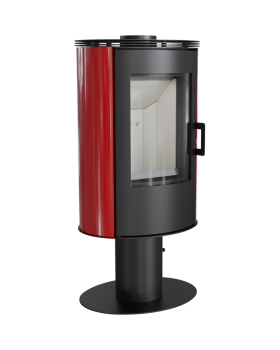 Печь-камин Kratki KOZA/AB/S/N/DR/KAFEL/CZERWONY (сталь, кафель красный), дровяная Печь-камин Kratki KOZA/AB/S/N/DR/KAFEL/CZERWONY (сталь, кафель красный), дровяная