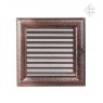 Вентиляционная решетка 22х22 Оскар черная/медь с жалюзи