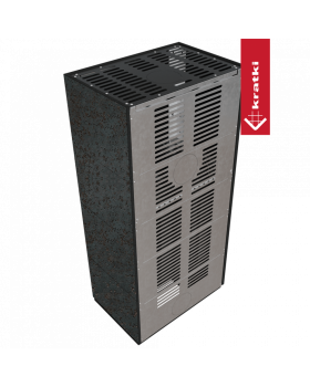 Каминокомплект FLOKI в облицовке OXIDE NERO, угловое стекло слева-foto3