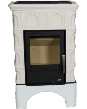 Печь-камин ABX BRITANIA KPI, белый цоколь - вставка КОМБО, с допуском воздуха извне-foto2