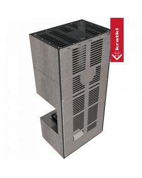 Каминокомплект FLOKI в облицовке NATURALI PIETRA DI SAVOIA GRIGIA BOCCIARDATA, угловое стекло справа-foto5