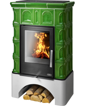 Печь-камин ABX BRITANIA KI керамическая, с теплообменником, с допуском воздуха (табак)