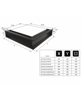 Решётка Kratki Luft 560х560х120 45S угловая черная-foto6
