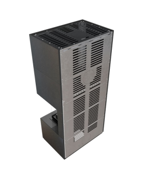 Каминокомплект FLOKI в облицовке INDIAN BLACK, угловое стекло справа-foto2