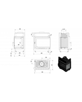 Топка MAJA/P/BS/DECO, Г-образное стекло справа-foto2