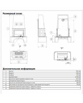 Печь-камин ABX LAPONIE II P OX - вставка СТАЛЬНАЯ (зеленая)-foto5
