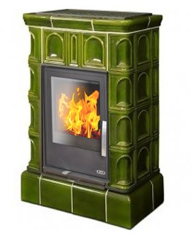 Печь-камин ABX BRITANIA KI керамическая, с кафельным цоколем, с допуском воздуха-foto3