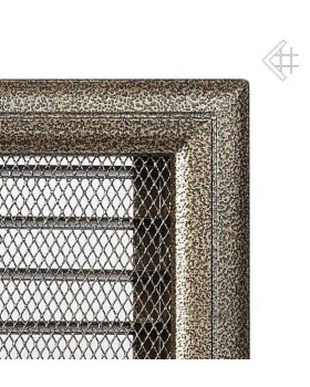 Вентиляционная решетка 17х49 Оскар черная/латунь с жалюзи-foto2
