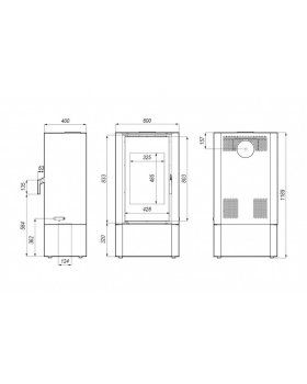 Печь-камин DEFRO HOME SOLUM LOG, 9кВт, белая сталь-foto2