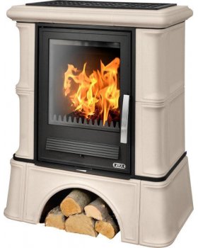 Печь-камин ABX BAVARIA K керамическая, с кафельным цоколем, с теплообменником-foto3