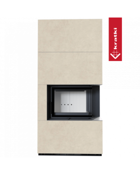 Каминокомплект FLOKI в облицовке FOKOS SALE, угловое стекло справа-foto2