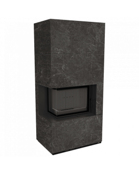 Каминокомплект FLOKI в облицовке NATURALI NERO GRECO, угловое стекло слева-foto4