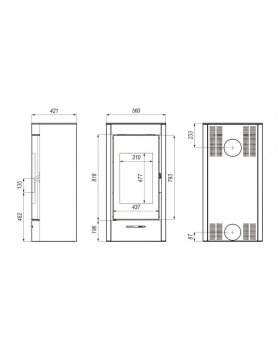 Печь-камин DEFRO HOME ORTI, 9 кВт, красная сталь-foto2