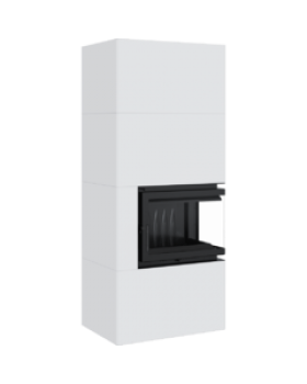 Каминокомплект Kratki SIMPLE Box белый с топкой BS, правый угол-foto2