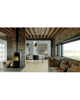 Печь-камин DEFRO HOME CERES 6кВт, черная сталь-foto2