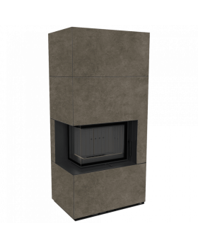 Каминокомплект FLOKI в облицовке FOKOS PIOMBO, угловое стекло слева-foto3