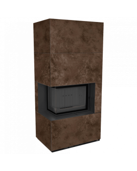 Каминокомплект FLOKI в облицовке OXIDE MORO, угловое стекло слева-foto3