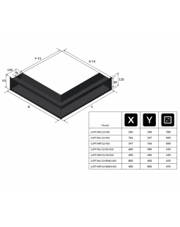 Решётка Kratki Luft 766х547х120 45S угловая левая черная-foto3