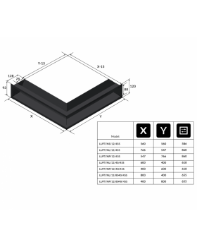 Решётка Kratki Luft 766х547х120 45S угловая левая черная-foto3
