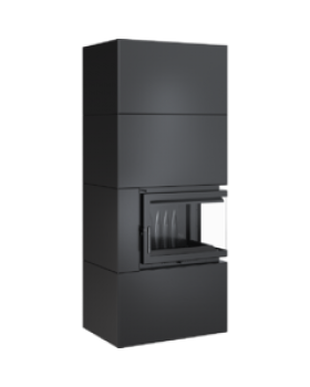 Каминокомплект Kratki SIMPLE Box черный с топкой BS, правый угол-foto2