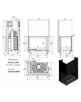 Топка AMELIA/L/BS/G, Г-образное стекло слева, гильотина-foto2
