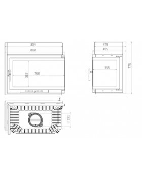 Топка ECT Font/800/R 18 кВт, угловое стекло справа-foto2