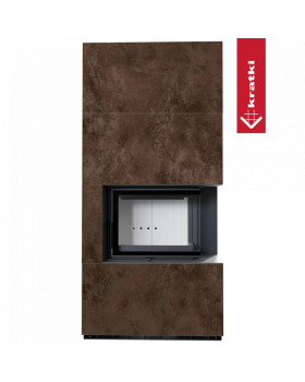 Каминокомплект FLOKI в облицовке OXIDE MORO, угловое стекло справа-foto2