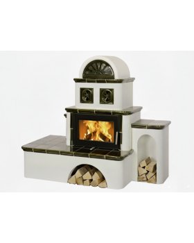 Печь-камин ABX Pegas кафельная (коричневая)