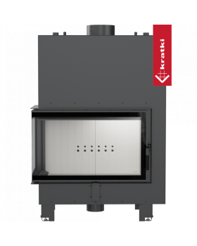 Топка с водяным контуром MBO/PW/15/L/BS/W, Г-образное стекло слева, змеевик