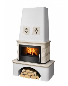 Печь-камин ABX LAPONIE II P (10кВт в воду) - вставка СТАЛЬНАЯ (песчаная)