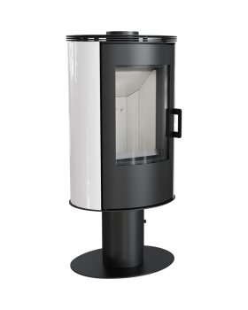 Печь-камин Kratki KOZA/AB/S/N/DR/KAFEL/BIALY (кафель белый) дровяная