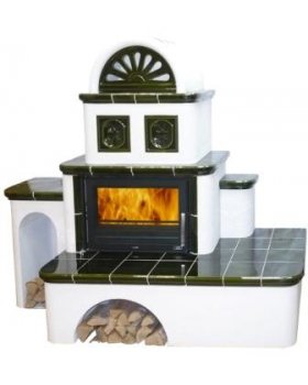 Печь-камин ABX OXFORD керамическая, с теплообменником