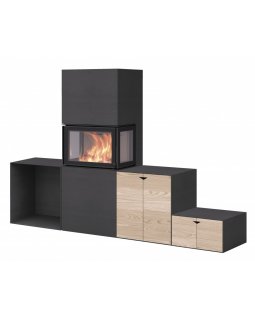 Печь-камин Nordpeis Box Black + топка N-20U