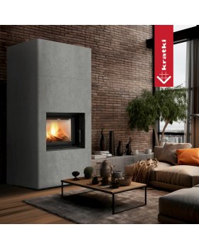 Каминокомплект FLOKI в облицовке CEMENTO GRIGIO BOCCIARDATA-foto3