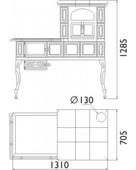 Печь-камин ABX Большая плита (варочная печь)-foto4