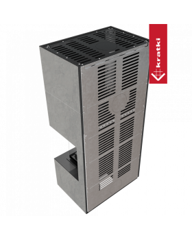 Каминокомплект FLOKI в облицовке CEMENTO GRIGIO BOCCIARDATA, угловое стекло справа-foto5