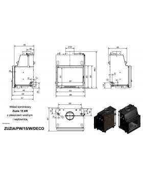 Топка с водяным контуром ZUZIA/PW/15/W/DECO, змеевик-foto2