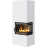 Каминокомплект Kratki SIMPLE Box белый с топкой BS, правый угол