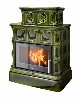 Печь-камин ABX KARELIE NI, кафельный цоколь - вставка СТАЛЬНАЯ-foto2