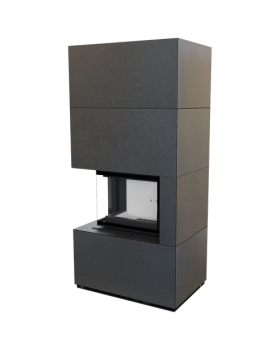 Каминокомплект FLOKI в облицовке INDIAN BLACK, угловое стекло слева-foto3