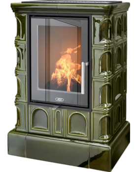 Печь-камин ABX BRITANIA NI, кафельный цоколь - вставка York NI-foto2