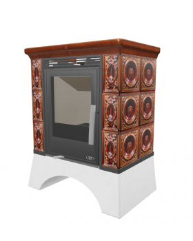 Печь-камин ABX Helvetia KPI кафельная(ABX), белый цоколь, с ТО 6.9кВт-foto3